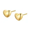 NYMPH Authentic 18K Yellow Gold Stud Earrings Simple Heart Classic Engagement Gift 2020 Pure AU750 for Women Fine Jewelry E514