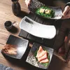 Блюда тарелки японские ежики коммерческие суши тарелка горшок с жареной площадью нежный соевый соус блюдо десерт