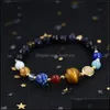 Beaded, Strands Bracelets Jewelry Universe Galaxy Eight Planets Guardian Star Solar System Energy Stone Beads Bracelet 7 Chakra For Xmas Cou