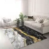 Blessliving Luxe Area Tapijt voor Woonkamer Goud Glitter Marmeren Centrum Rug Zwart Grijs Modern Slaapkamer Tapijt 122x183cm Drop Ship 211204