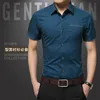 Designs Summer Mens Shirt Brand Luxury Men Cotton Short Hidees Dress Shirt Turn-Down Collar Cardigan Shirt Men kläder