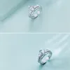Свободное размеру кольцо для женщин AAA Zircon стерлингового серебра 925 корона роскошные свадьбы обручальные подарок изысканные украшения 210707