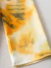 Foridol tie-dye satin party wrap dress donna manica lunga autunno inverno abito camicia night club corto abito giallo abiti 210415