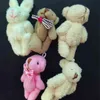 10 sztuk Losowe Style3.5 / 4 / 4.5 / 6/8 CM Miękkie Pluszowe Bunny Bear Mini Joint Królik Niedźwiedź Wisiorek Do Breloczek Bukiet Bukiet Toy Doll Y211119