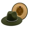 الصيف المرأة الجمل الجيش الأخضر خليط شعرت فيدورا قبعة واسعة بريم بنما رعاة البقر قبعة لينة بريم قبعة الشمس مناسبة لكنيسة الشاطئ