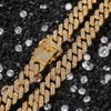 12mm Miami Cuban Link Chain Necklace Armband Set för Mens Bling Hip Hop Iced Out Diamond Gold Silver Rapper Chains Women Luxury 8068738