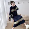 Casual Dresses WAVSIYIER Pullover Kleid Frauen Koreanische Übergroßen Vintage Frühling Winter Elegante Pullover Gestrickte 2021 Lose Frau Jumper Dicke