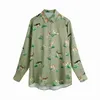 Vrouwen losse shirt lente kleding dierlijke print vrouwelijke blusa moderne dame lange mouw blouse 210602