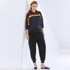 TWOTWINSTYLE Streetwear Patchwork Imprimé Sweat Pour Femmes À Capuche Col À Manches Longues Hit Couleur Casual Sweats Femme 210517