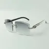 Designers Medium Diamonds Solglasögon 3524022, skär lins naturlig vit och svart hybrid oxhorn glas, storlek: 58-18-140mm