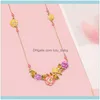 Pendant & Pendants Jewelrypendant Necklaces European And American Style Pink Flower Womens Necklace Jewelry Hand-Painted Enamel Glaze Fine C