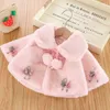 LZH Autumn Baby Princess Fur Cloak Jacket For Clothes born Girls Winter Infant Warm Outerwear Coat 211011