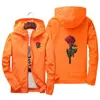 Broderie Rose fleur coupe-vent veste hommes grande taille S-7XL blouson à capuche peau hommes vestes jaqueta masculina X0621