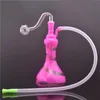 DHL gratuit Triangle verre brûleur à mazout Bong petit 10mm femelle épais Pyrex bécher Bong Recycler Dab Rigs pour fumer avec tous les accessoires pour fumeurs