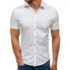Camicie casual da uomo Camicia formale da uomo di marca da uomo 2022 Estate manica corta Business Bianco Slim Fit Top in cotone 10 colori Formato asiatico
