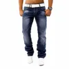 Мужские джинсы с высокой талией мужская весна осень прямые длинные джинсы брюки мода мужской байкер джинсы брюки черный синий карман 210622