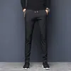 Весенние летние повседневные мужские брюки Slim Fit Chinos Fashion Тонкая молния кармана эластичная талия быстрые сухие брюки мужской бренд одежда 210707