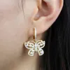 Butterfly Earring Girls Beautiful Lovely Animal Studs Jewelry With Crystal Pearl Bead Cz Paved Women Earrings