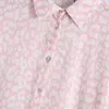 Mulheres Leopard Imprimir Manga Longa Camisa Rosa Feminina Collar Colares Blusa Casual Lady Tops Blusas S8732 210430