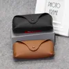 Black Brown Sun Glasses case Retro Leather Sunglasses box Fashion EyeGlasses Pouch without cleaning cloth