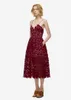 Runway Summer Summer Portrait Damskie Seksowne Spaghetti Pasek Koronki Mid-Calf Dresses Crochet V Neck Backless Dress Vestidos 210529