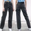 Zomer casual jeans vrouw lange broek cowboy vrouwelijke losse straatkleding hoge taille rechte broek za3972 210427