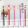 Rubber Straws Protector for tumblers Creative cartoon straw plug dust plugs set Cute doll anti-ash falling drinking cups wine glass bottles Reusable Accessory