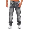 Proste dżinsy Mężczyźni Wysoka talia Jean Wiosna Summer Boyfriend Jeans Streetwear Loose Cacual Designer Długi Dżinsowy Spodnie Spodnie 211008