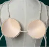 INS regolabile perle intrecciate sexy imbracatura catena toracica gioielli superiori per le donne collana di perle corpo reggiseno seno