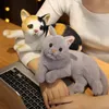 31cm Carino Lifeelike 3D Cat Peluche Giocattoli Peluche Peluche Soft Animal Doll Simulazione Sleep Pillow Divano Cuscino Decorazione dei cartoni animati Doll Doll Decor Regalo La296