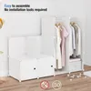 Hooks & Rails Plastic Wardrobe Closet Shoebox Bedroom Furniture Clothes Storage Organizer Cabinet Locker Combine Clothing 147*37*147