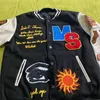 Мужские куртки READYMADE Denim Tears Varsity Бейсбольная куртка Мужчины Женщины Пальто Рукава Вышивка Остров