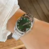 Роскошная леди часы Green White Black Diamond Dial Women Watch All Band Brand Band Brand Grist Gistear