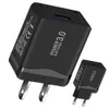 Carregador rápido 18W QC 3.0 Carregadores de Walll Fast UE Adaptador de plugue dos EUA para iPhone 11 13 14 Plus Samsung Xiaomi Huawei