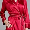 Women039s Sleepwear Robe Sexy Gets Pijamas Ice Silk Sleeveless Sling Sleeve Longa Noturna Nighties Autumn Solid Lingere3419588