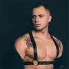 Bras Sets Fetish Men Sexual Chest Leather Harness Belts Adjustable BDSM Gay Body Bondage Strap Rave Clothing For Adult Sex2982