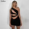 Nibber Sexy creux Clubwear brillant Mini robes pour femmes vêtements urbain Bandage dos nu fête moulante Mini robe Female2021 Y0726
