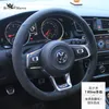 Voor Volkswagen Golf 7R-Lijn DIY Custom Suede Leather Stuurwiel Cover Auto Wiel Cover Accessoires