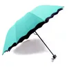 Parapluie Anti-UV, 100 pièces/lot, dôme à fleurs magiques, protection solaire, Portable, 3 plis, Anti-poussière