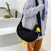 Waist Bags Cute Duck Head Canvas Bag Female 2021 Trendy Funny Ugly Student Messenger Shoulder Fanny Pack For Women