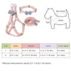 Conjunto Ajustável Macio Bonito Bow Dog Harness para pequena coleira média coleira ao ar livre Animal de estimação