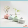 Decor vintage Style Flowers Vase Flowerpot Potted Mini Small Handmade Chinese Ceramic Vases Bonsai Pots Desk Decoration J1 Drop