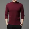 Autumn and Winter Men Turtleneck Pullover Sweater Fashion Solid Color Thick Warm Bottoming Shirt Male Br Clothes 210918