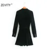 Autumn Women Vintage Stand Collar Black Velvet Shirt Dress Ladies Chic Long Sleeve Bow Tied Sashes A line Vestido DS4568 210420