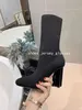 2021 Fashion Socks Boots Luxury Sexy Knitted Elastic Boot Designer Alphabetic Women Winter Sock Shoes Lady Colourful Letter Embroidery High Heels Booties With Box