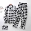 Vårmodell vintage 100% bomull pyjamas sätter mens sleepwear casual manlig hemkläder pyjamas män homewear plus storlek 211111