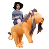 Mascot CostumesAdult Animal Brown Lion Tiger Inflatable Costumes Carnival Party Role Play Disfraz Half Body Walking Mascot Dress for Woman M