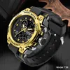 Top Luxury Zegarki Mężczyźni Wojskowy Armia Męskie Zegarek Wodoodporny Sport Wristwatch Dual Display Męski Relogio Masculino