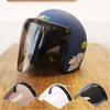 Motorradhelme 3/4 Open Face Helm Visier Sonnenschutzschutz für 3-Snap Retro Zubehör T3EF