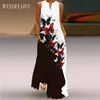 WAYOFLOVE Black White Dress Beach Casual Elegant Plus Size Long Dresses Woman Summer Sleeveless Dres 210602